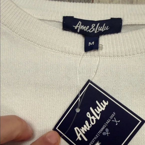 White and Blue Pickleball Sweater - Picture 5 of 7